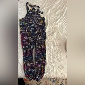 Womens Mushroom tie dye print jumpsuit/overalls size M